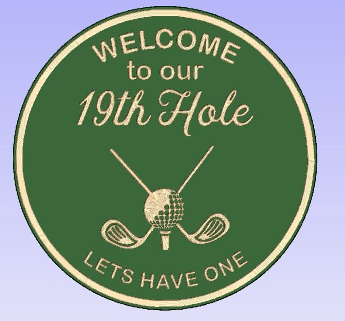 Golf 19th Hole Welcome Sign Graphic