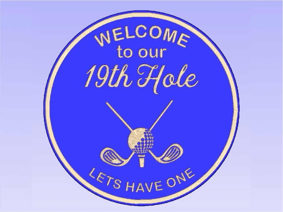 Welcome to our 19th Hole sign.